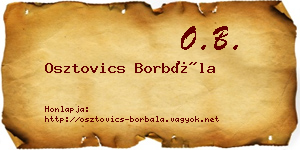 Osztovics Borbála névjegykártya